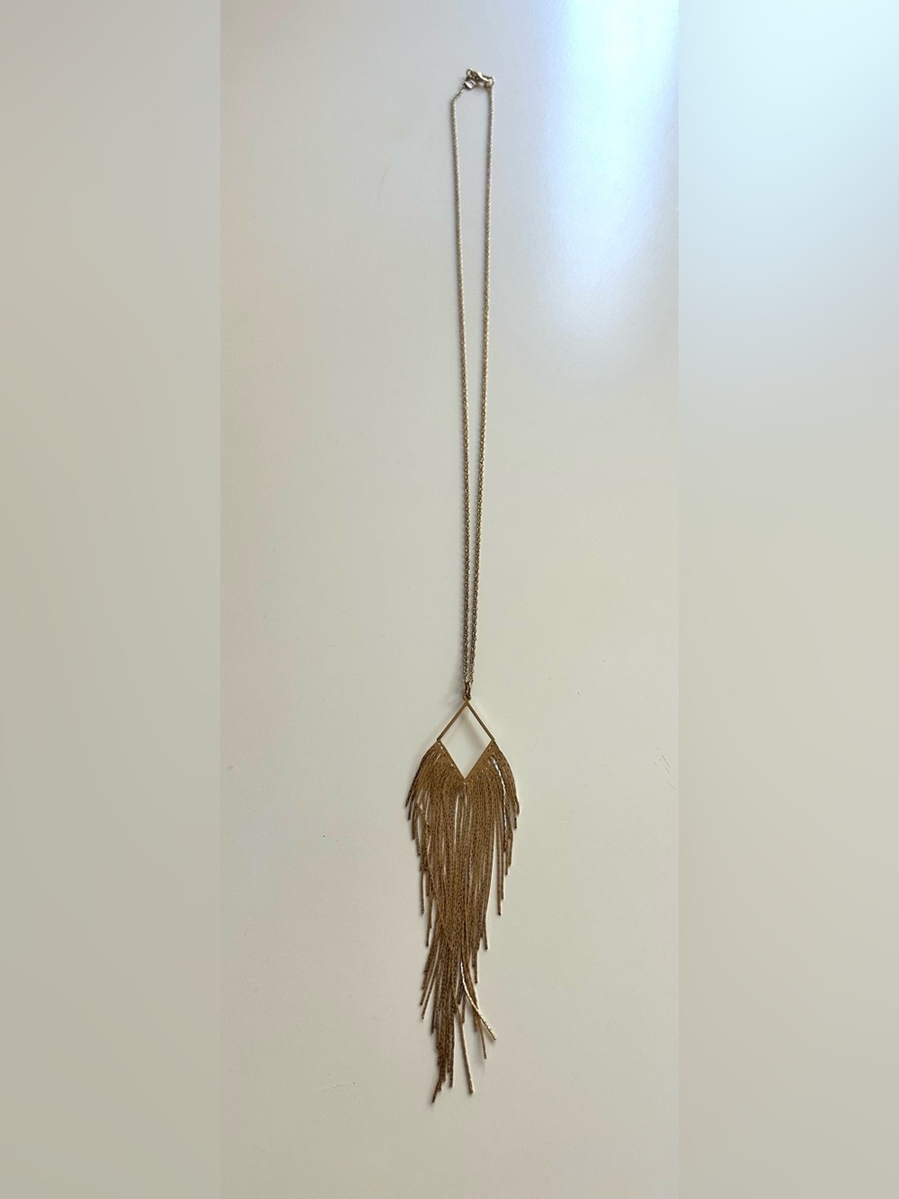 Banana Republic Gold Fringe Tassel Statement Pendant Necklace - Picture 2 of 6